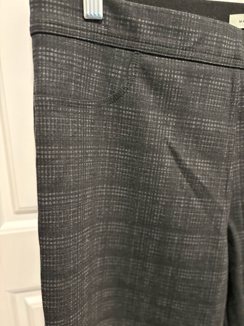 Max Studio Charcoal Grid-Texture Pants